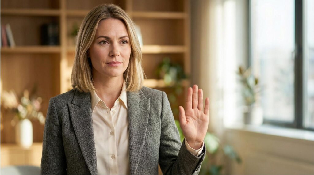 Osoba w geście odmowy wyznaczająca granice w relacjach