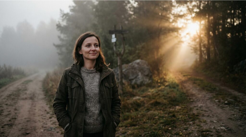 Kobieta na rozdrożu szukająca nowego kierunku w życiu - pomoc psychologiczna Łódź Michał Jaskólski